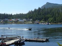 Houpsias First Nations Village across Walter Cove, BC